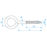 Afbeeldingen van Schroefoog verzinkt 4 x 30 x 14mm