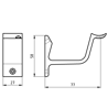 Afbeeldingen van Hermeta Leuninghouder hol opschroevend zwart 3552-18