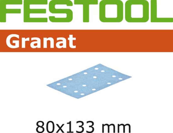 Afbeeldingen van Schuurstrook 80x133mm Granat K80