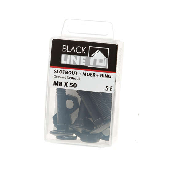 Afbeeldingen van Slotbouten zwart m8X50 Verpakt per 5 stuks