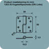 Afbeeldingen van Axa Kogelstiftpaumelle topcoat gegalvaniseerd ronde hoeken links 89 x 89 x 3mm  1203-35-23/E