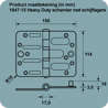 Afbeeldingen van Axa Heavy Duty Veiligheidsschijflagerscharnier topcoat gegalvaniseerd 114 x 150 x 3mm SKG*** 1847-15-23/V