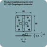 Afbeeldingen van Axa Veiligheidsscharnier topcoat gegalvaniseerd 89 x 89mm SKG*** 1113-25-23/V4E