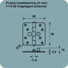 Afbeeldingen van Axa veiligheidsscharnier ronde hoeken los gestort topcoat gegalvaniseerd 89 x 89 x 2.4mm SKG*** 1114-25-23/7KV4