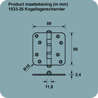 Afbeeldingen van Axa Kogellagerscharnier topcoat gegalvaniseerd ronde hoeken 89 x 89mm 1533-25-23/E