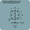 Afbeeldingen van Axa Kogellagerscharnier topcoat gegalvaniseerd ronde hoeken 76 x 76mm 1533-24-23/E