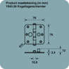 Afbeeldingen van Axa Veiligheidskogellagerscharnier topcoat gegalvaniseerd ronde hoeken 76 x 76mm SKG** 1543-24-23/VE