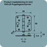 Afbeeldingen van Axa Veiligheidskogellagerscharnier topcoat gegalvaniseerd ronde hoeken 89 x 89mm SKG*** 1543-25-23/V4E