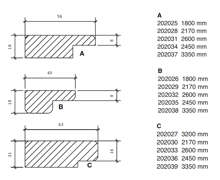 Afbeeldingen van Merantilijst A 2750x56x18 act bui