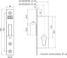 Afbeeldingen van Nemef Kastslot type 9641/07 25mm DIN links rechts