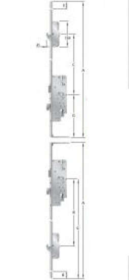 Afbeeldingen van KFV meerpuntsluiting boerendeur AS2502 W20 PC 72mm doornmaat 55mm