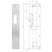 Afbeeldingen van Universele sluitplaat RVS 3mm TBV slot 610 en 4347 232mm x 40mm x 3mm - [versie 40mm]