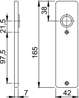 Afbeeldingen van Hoppe Kortschild, aluminium202kp blind zilver