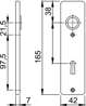 Afbeeldingen van Hoppe Kortschild, aluminium202kp sl56 zilver