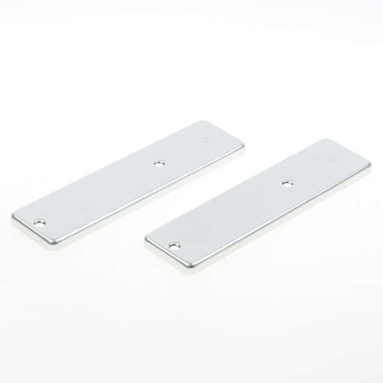 Afbeeldingen van Hoppe Kortschild, aluminium 202kp zonder krukgat blind zilver