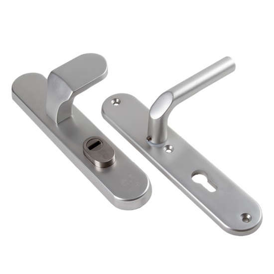 Afbeeldingen van Ami Kruk/knop schild, aluminium veiligheidsbeslag 250/15 - 145 KT  rechts f1 PC72 + 369 dd=55-60