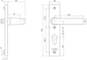 Afbeeldingen van Nemef Kruk/kruk schild aluminium 3251 Pc 55 F1 Din links en rechts