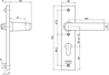 Afbeeldingen van Nemef deur/kruk garnituur Din rechts F1 3251wc 8x63