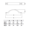 Afbeeldingen van Handgreep opschroevend, alu/geanodiseerd 4223-02 h.o.h. 160mm