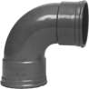 Afbeeldingen van Bocht 2x machet 90° klasse 41 PVC grijs keurmerk BRL52100/BRL52200 200mm