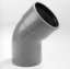Afbeeldingen van Bocht 1x mof 1x spie 45° manchetverbinding klasse 41 PVC grijs keurmerk BRL52100/BRL52200 125mm