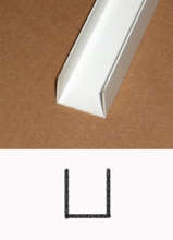 Afbeeldingen van PVC u-profiel wit inwendig 18 x 18 x 18 x 1.5mm x 2.6 meter