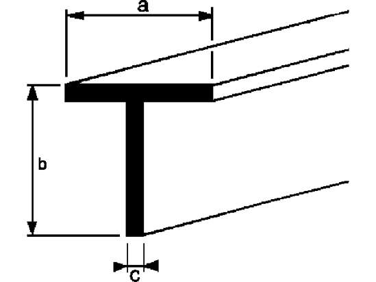 Afbeeldingen van Aluminium t-profiel 40 x 40 x 3mm