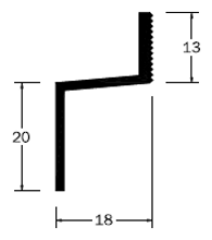 Afbeeldingen van Lekdorpelprofiel 20 x 18 x 13mm