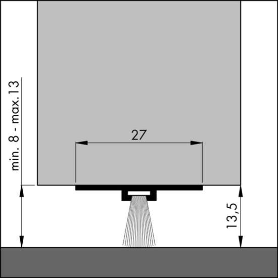 Afbeeldingen van Ellen Dorpelstrip onzichtbaar aluminium dbs 300 cm