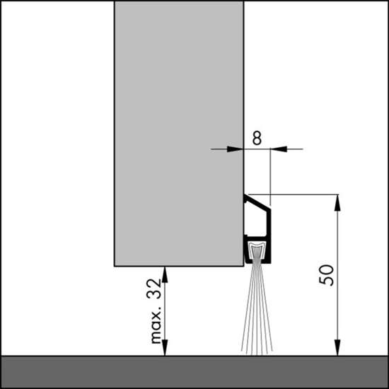 Afbeeldingen van Ellen Dorpelstrip met borstel aluminium ibs 300cm