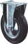 Afbeeldingen van Bokwiel, zwart rubber wiel met stalen velg en rollager, 50kg 80mm
