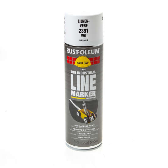 Afbeeldingen van Rust-Oleum Hard Hat lijnenspuitbus wit 500ml