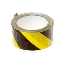Afbeeldingen van PVC Waarschuwingstape zwart-geel 50mm x 66 meter