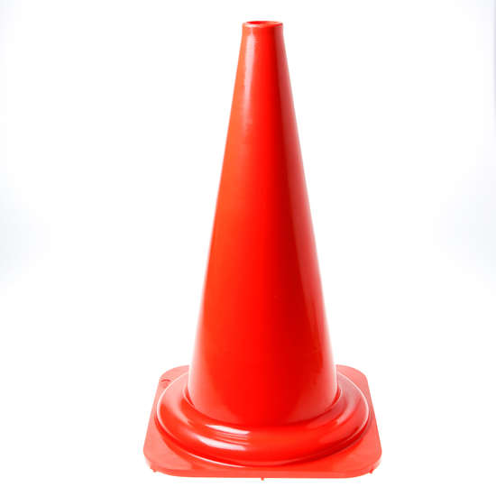 Afbeeldingen van Verkeerspilon oranje 2xwitte band 50cm
