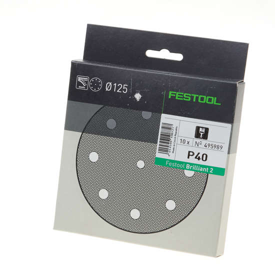 Afbeeldingen van Festool Schuurschijf Briljant2 STF diameter 125/8mm P40 doos van 10 schijven