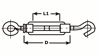 Afbeeldingen van Spanschroef handelsuitvoering haak-oog 800-06KA verzinkt M6 x 60mm 8000.315.660A