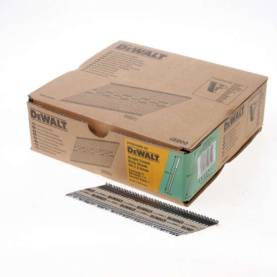 Afbeeldingen van DeWalt spijker XR standsaard geringd 2.8 x 50mm doos van 2200 spijkers