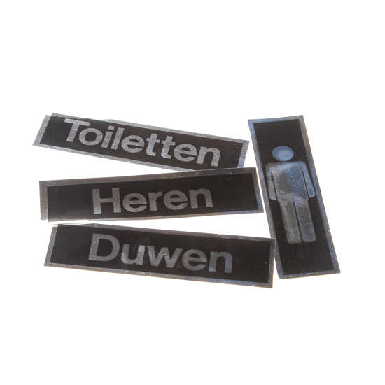 Afbeeldingen van Sticker m/deurtekst zilver