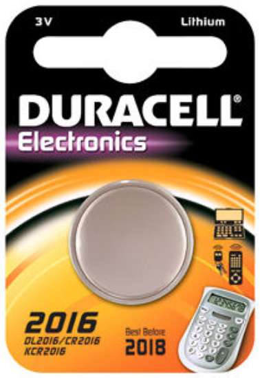 Afbeeldingen van Duracell Batterij plat 3v lithium cr2016