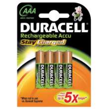 Afbeeldingen van Duracell Batterij GP NiHM oplaadbaar aaa blister van 4 batterijen