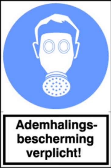 Afbeeldingen van Sticker Ademhalingsbescherming verplicht!