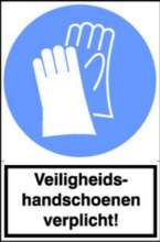 Afbeeldingen van Sticker Veiligheids handschoenen verplicht!