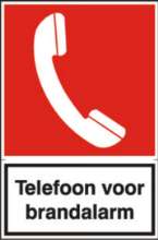 Afbeeldingen van Sticker Telefoon voor brandalarm