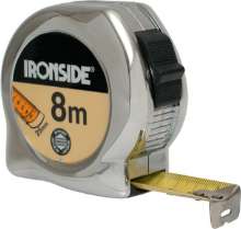 Afbeeldingen van Ironside Rolbandmaat chroom professioneel 8 meter x 25mm