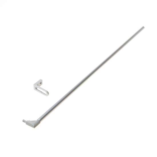 Afbeeldingen van Duco bedieningsstang met een bocht van 20mm, lengte stang 500mm, kleur aluminium (zilver/grijs)