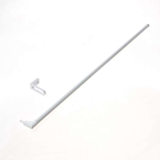 Afbeeldingen van Duco bedieningsstang met een bocht van 20mm, lengte stang 500mm Ral9010 (wit)