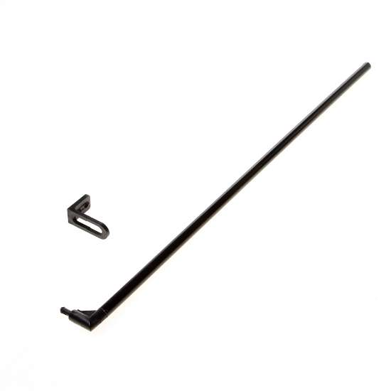Afbeeldingen van Duco bedieningsstang met een bocht van 20mm, lengte stang 500mm Ral9005 (zwart)