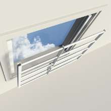 Afbeeldingen van SecuBar Plus 2 raam- en lichtkoepelbeveiliging wit hoogte 54.5 cm uitschuifbaar 69-90cm SKG** 2010.400.200