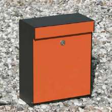 Afbeeldingen van Brievenbus Allux Grundform zwart/oranje, modern design, ruime brievenbus. Verkrijgbaar in 7 uitvoeringen.