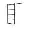 Afbeeldingen van DIY-schuifdeur Cubo zwart inclusief transparant glas, afmeting deur 2150x980x28mm + zwart ophangsysteem type Basic